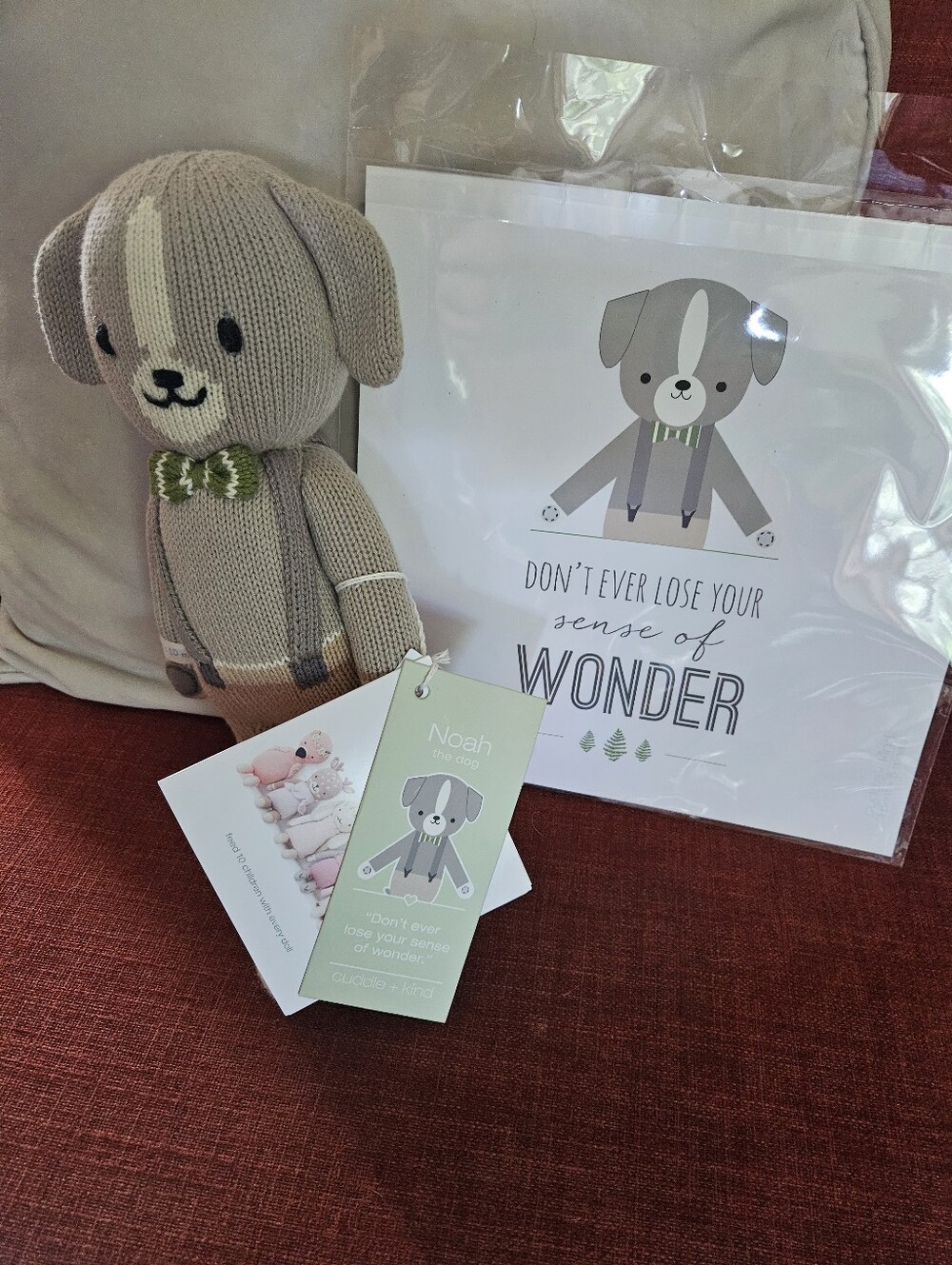 NWT Noah The Dog Cuddle + kind Knitted Plush Toy